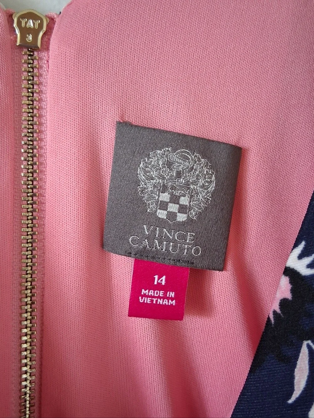 Vince Camuto Dress Size 14 Floral V-Neck Sleeveless Party Dress Fit And Flare